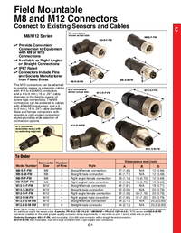 Thumbnail of document Data Sheet - M12.8-S-F-FM Field Mountable M12 & M8 Connectors